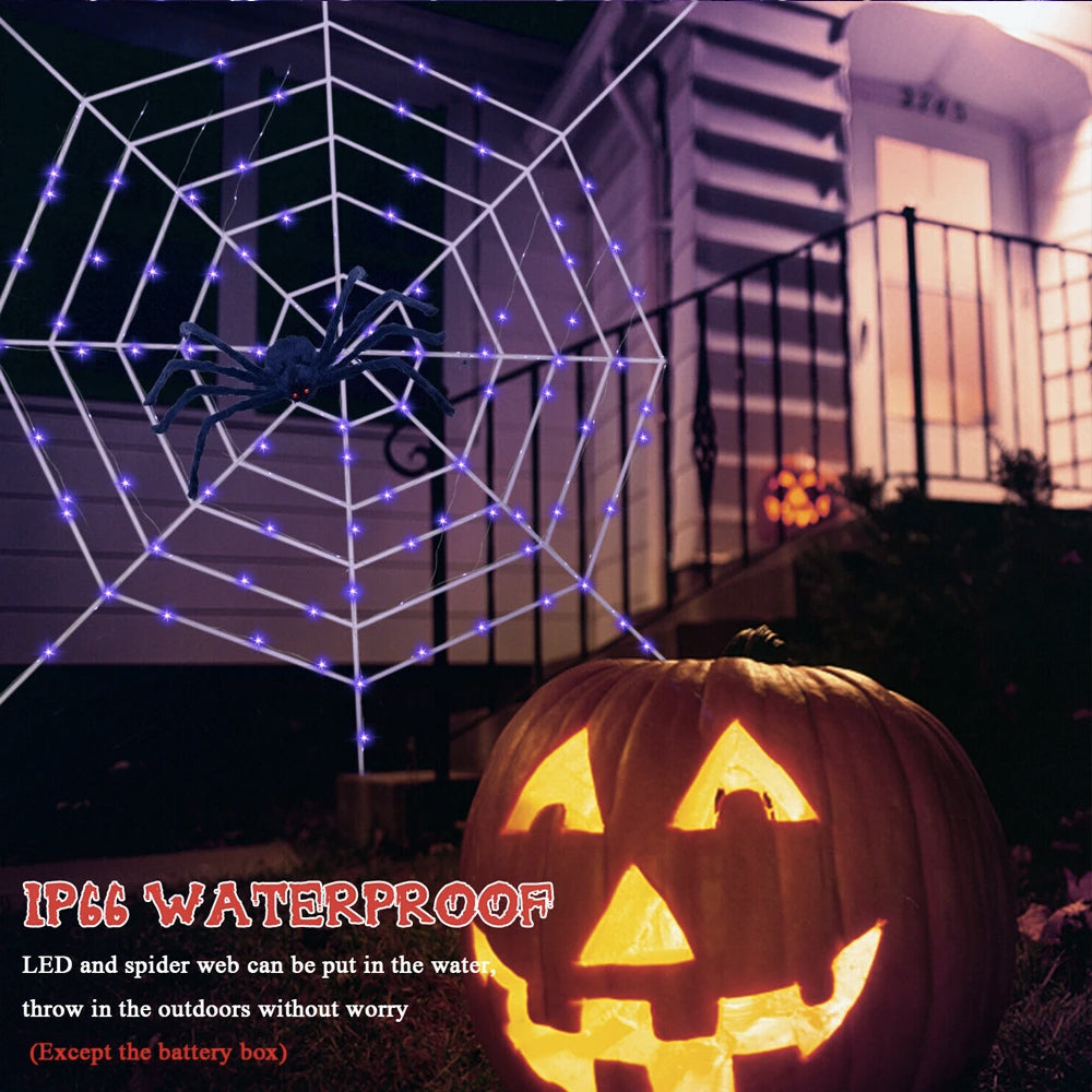 Large Light Up Cobweb Halloween Display Prop