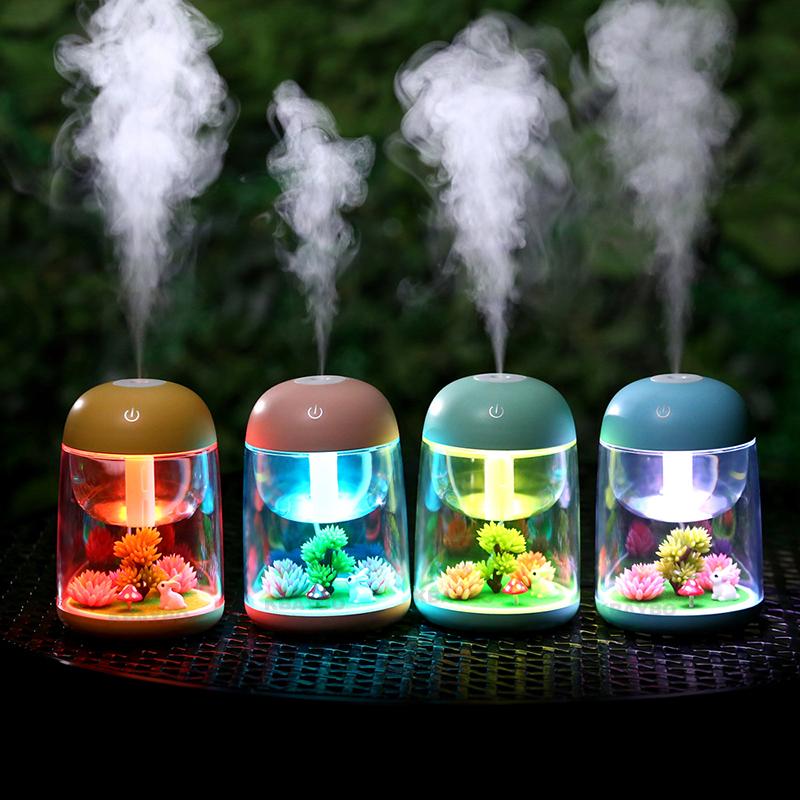 KBAYBO 180ml Mini Ultrasonic Air Aroma Humidifier for home LED Lights